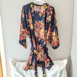 Floral Silk Kimono Robe